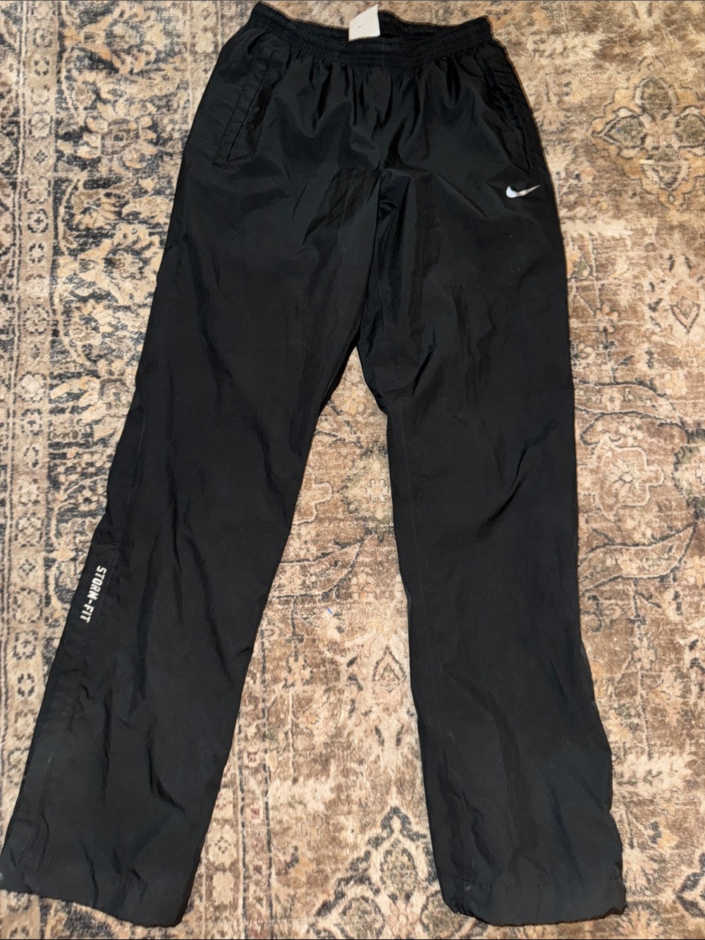 Nike Black Track Pants Storm Fit Golf Pants  Small with White Swoosh